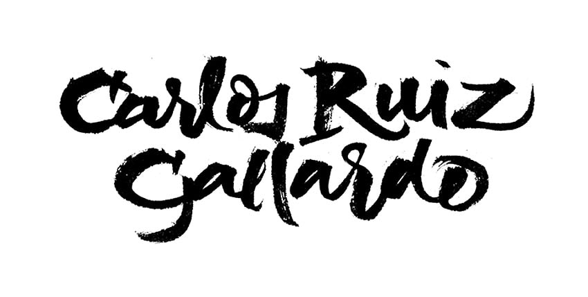 Caligrafía desarrollada por Iván Castro para Carlos Ruiz Gallardo