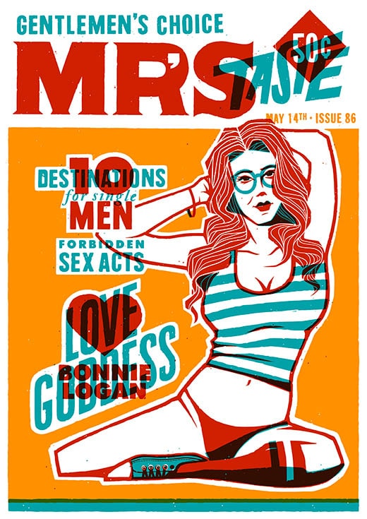 Cartel mujer gafas ilustrado por Jorge Lawerta