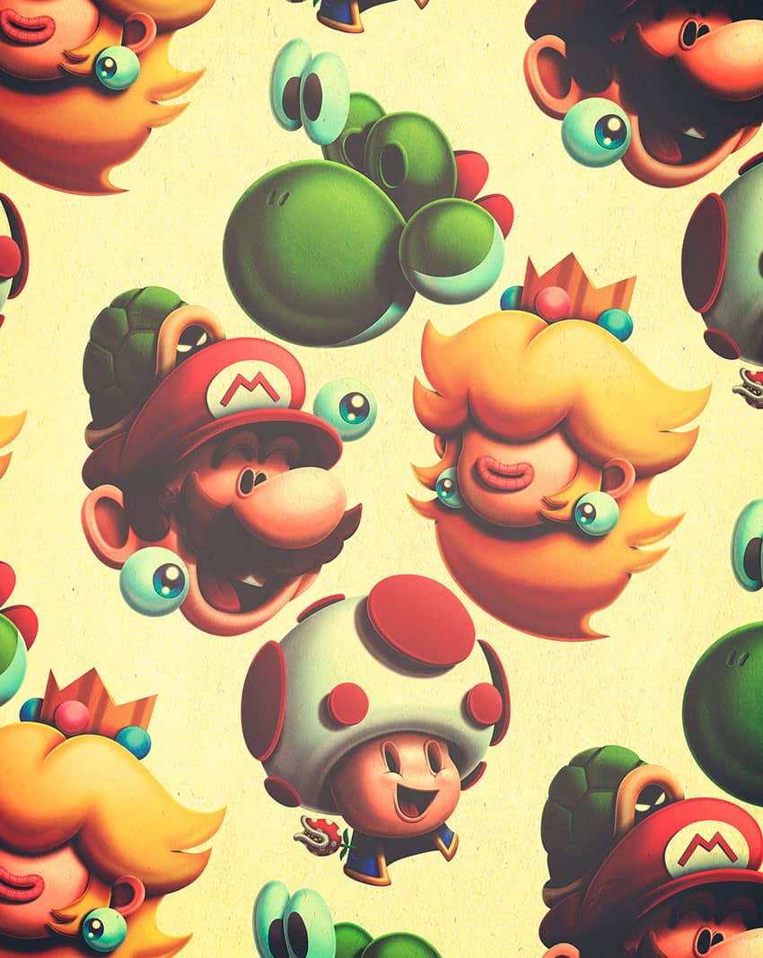 Deconstrucción Super Mario Nintendo de Bakea