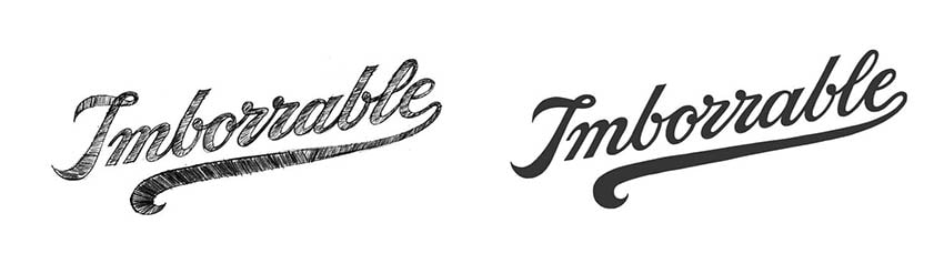 Logotipo de Imborrable elaborado mediante la técnica del Lettering
