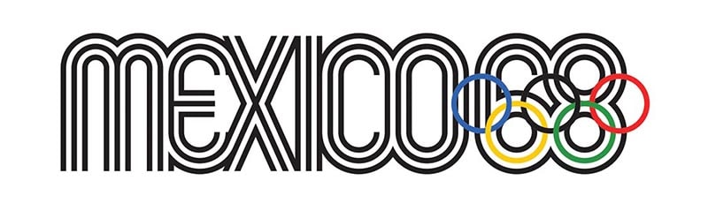 Logo Olimpiadas México 1968 diseño Lance Wyman