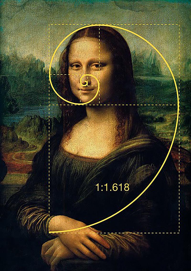 Espiral de oro Mona Lisa Leonardo da Vinci Número áureo