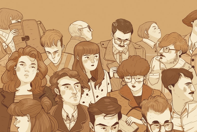 Ilustración multitud gente de Laura Pérez