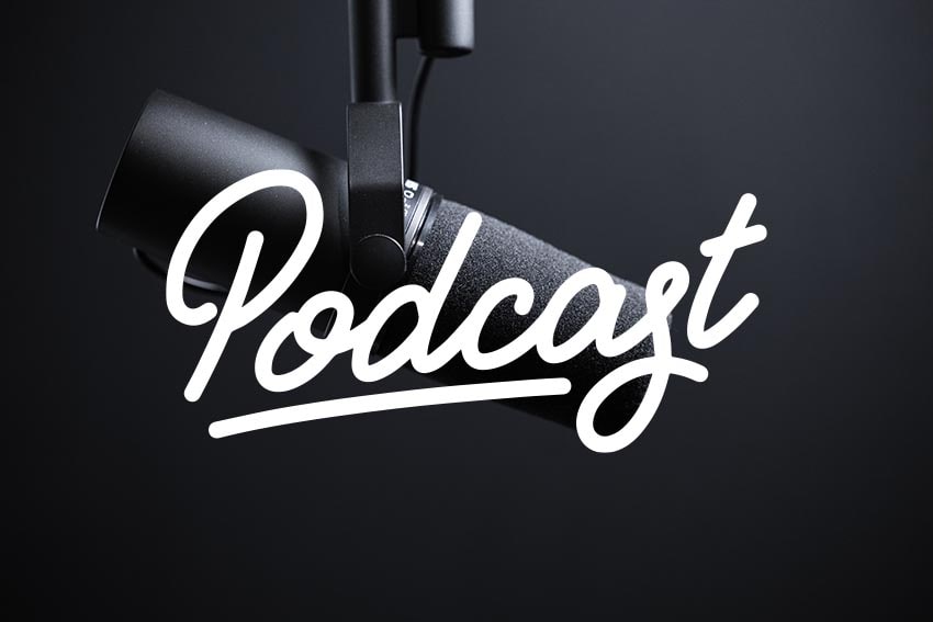 Podcast Lettering Micrófono