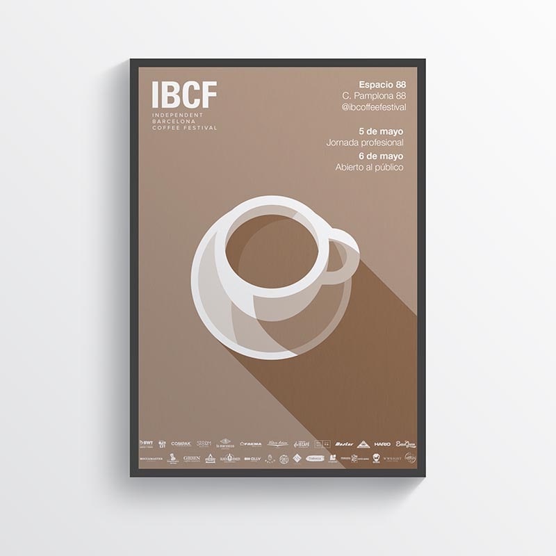 Poster Impresión tinta blanca digital IBCF Festival Café Barcelona