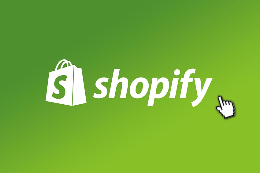 Logo Shopify sobre fondo de color