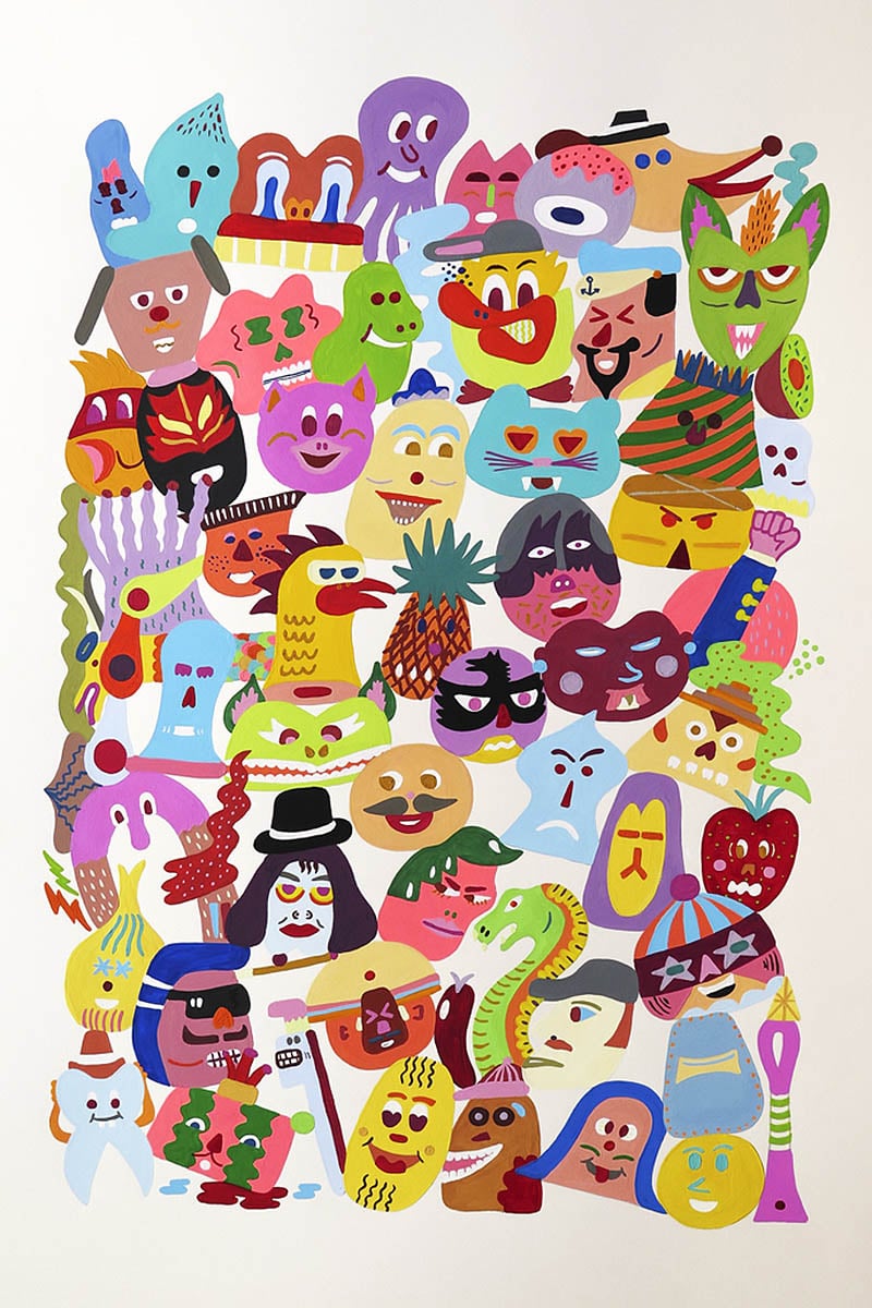 Ilustración de personajes coloridos de Zosen Bandido
